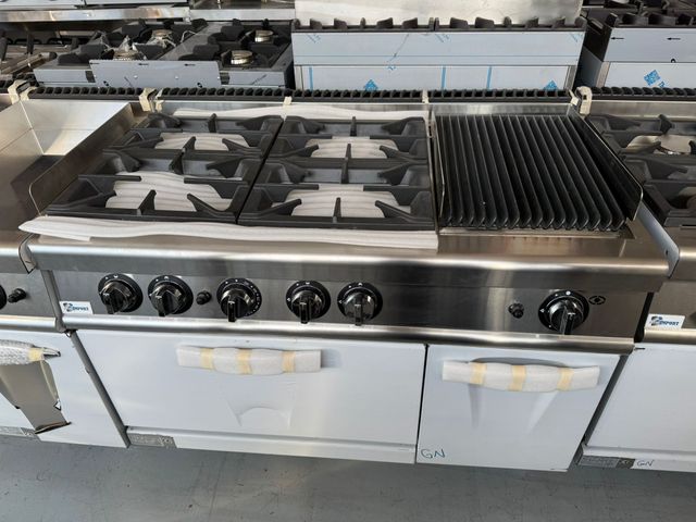 Cocina industrial 6 fuegos + plancha