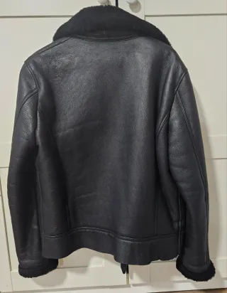 Bombardier Schott Negra cuero oveja