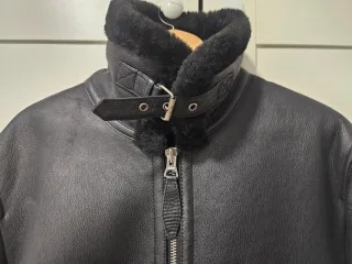 Bombardier Schott Negra cuero oveja