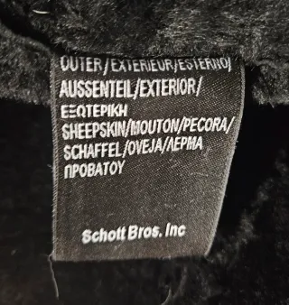 Bombardier Schott Negra cuero oveja