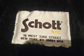 Bombardier Schott Negra cuero oveja