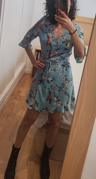 Vestido Kling pájaros azul