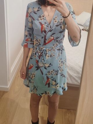 Vestido Kling pájaros azul