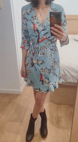 Vestido Kling pájaros azul