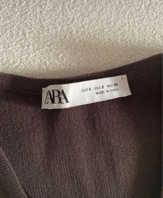 Chaleco Zara Mujer Marrón Botones Dorados