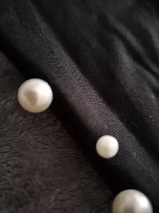 Pantalones negros con perlas Talla 42-44