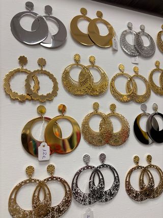 Pendientes Flamenca Dorados y Plateados