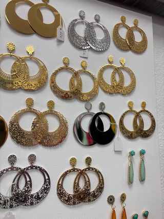 Pendientes Flamenca Dorados y Plateados