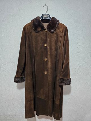 Abrigo Mujer Ante Vintage Marrón