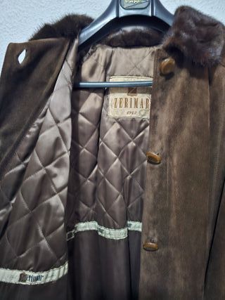 Abrigo Mujer Ante Vintage Marrón