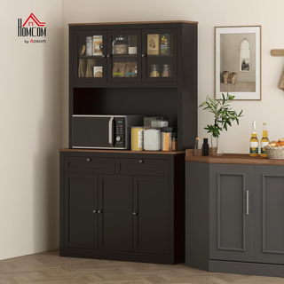 Credenza Cucina con Armadietti, 2 Cassetti e Piano