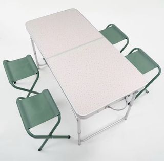 Conjunto Mesa y Sillas Camping Plegables