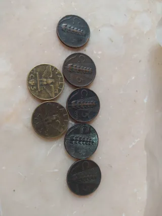 Lotto 7 Monete Italiane 5cent