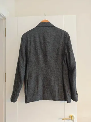 Americana lana espiga gris Mango Hombre