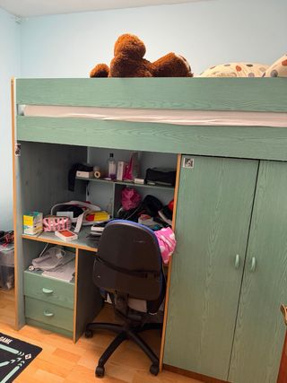 Mueble juvenil litera con escritorio