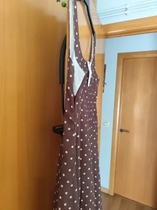 Vestido Marrón Lunares Estilo Pretty Woman