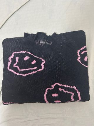 Jersey SHEIN Smiley Negro Rosa Talla M