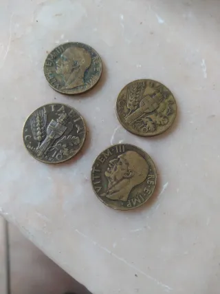 4 Monete Lire Italiane 10 Grana 1939 XVI