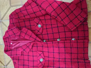 Chaqueta cuadros roja burdeos