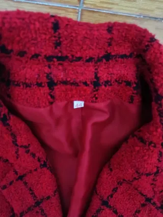 Chaqueta cuadros roja burdeos