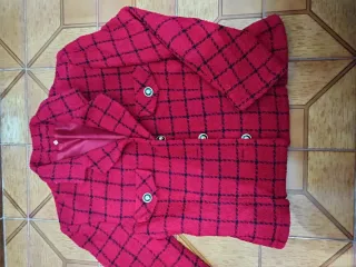 Chaqueta cuadros roja burdeos