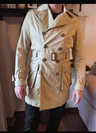 Gabardina H&M Hombre Talla M Beige