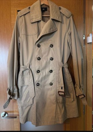 Gabardina H&M Hombre Talla M Beige
