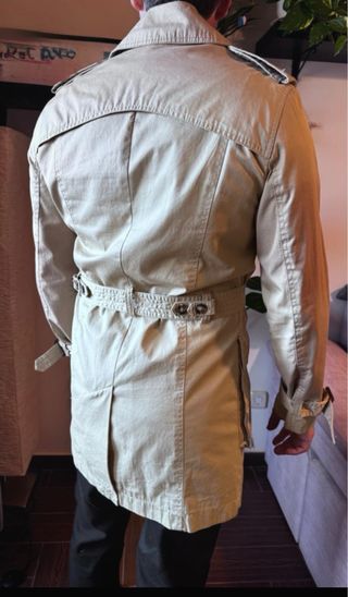 Gabardina H&M Hombre Talla M Beige