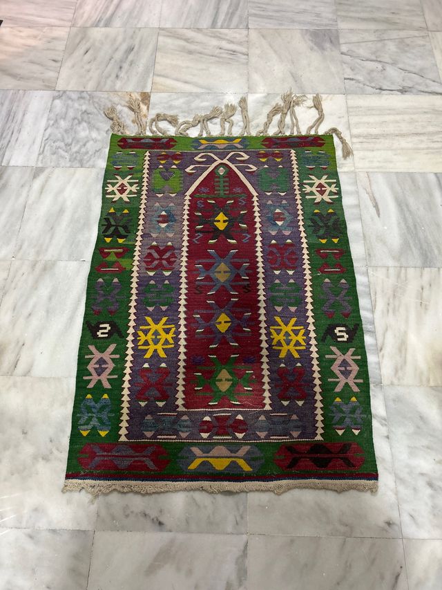 Tappeto Kilim con frange