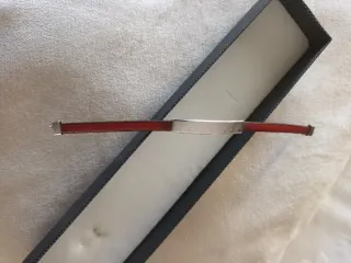 Pulsera Plata Ley 925mm Roja