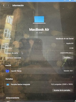 MacBook Air M1 2020 Plata