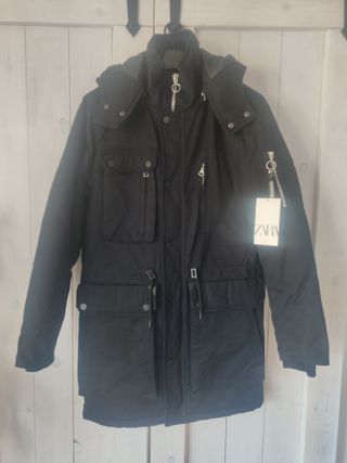 Parka Zara Man Negra Talla M