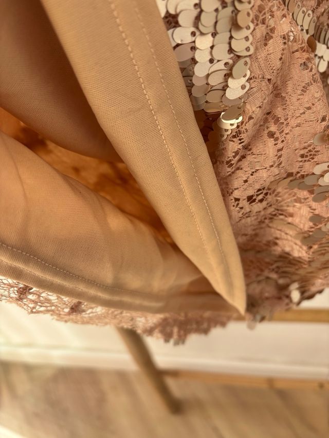 Camiseta Daphne lentejuelas rosa y oro Talla M