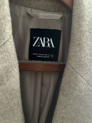 Abrigo paño Zara beige