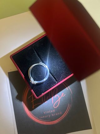 Anello cuore rosa e argento