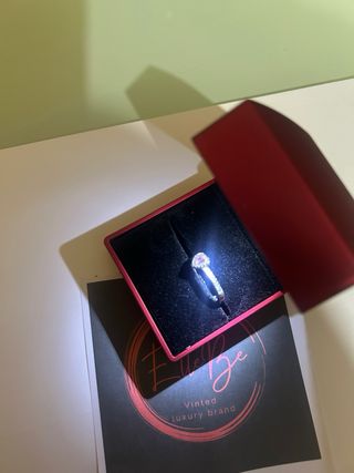 Anello cuore rosa e argento