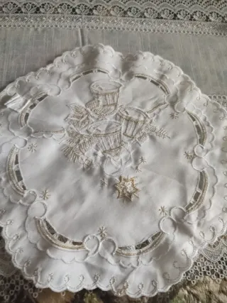 Paño redondo Navidad campanas y estrella