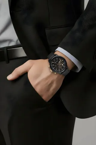 Reloj SKYLINE Clásico Hombre Negro y Dorado