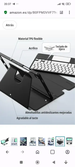 Funda y Teclado retroiluminado Samsung Tab A11
