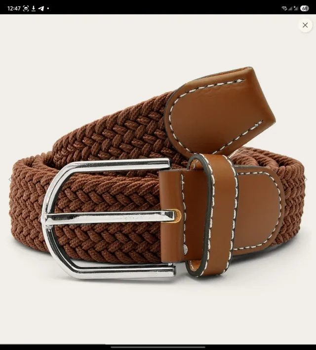 Cinturón Elástico Trenzado Unisex Marrón