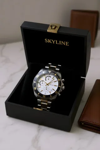 Reloj Acero Hombre Oro Plata