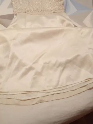 Vestido largo beige/crema novia o fiesta