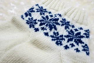 Calcetines lana tejidos copos nieve talla 39-41