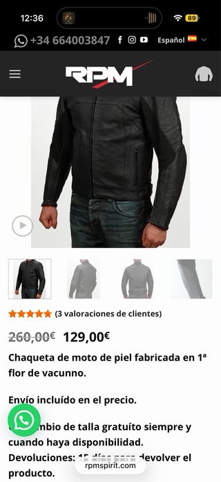 Chaqueta de cuero para moto