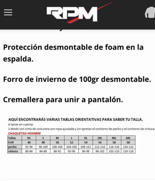 CHAQUETA CUERO MOTO SIN ESTRENAR