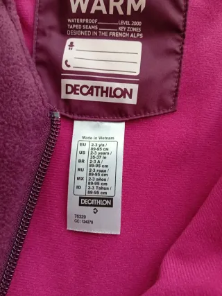 Peto de nieve para niña 2- 3 años