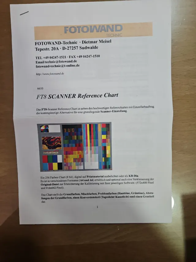 Carta Gris 18% y Referencia Escáner FT8