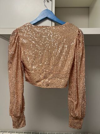 Top lentejuelas manga larga