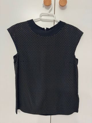 Blusa negra de seda con brillantes Versace for H&M
