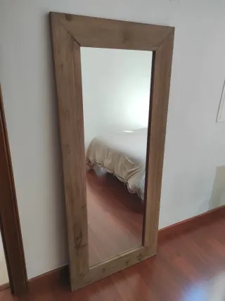 Espejo de madera y cristal